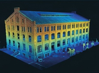 Nuage de points 3D d'un bâtiment industriel